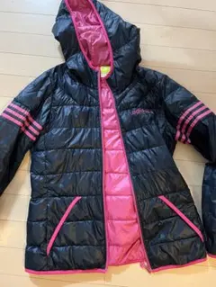 adidas フード付きジャケット 紺×ピンク