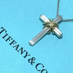 【美品】46.3cm ティファニー シグネチャー クロス ネックレス SV925