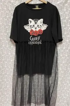 LISTEN FLAVOR チュールレイヤードTシャツワンピース