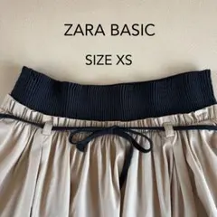 ZARA BASIC ザラ　ベージュ×ブラック　スカート　サイズXS