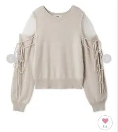 【タグ付き新品】スナイデル　シースルーショルダーニットプルオーバー