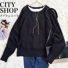 【極美品】CITYSHOPシティショップ　落ち感　ラグランメッシュコットンニットのサムネイル