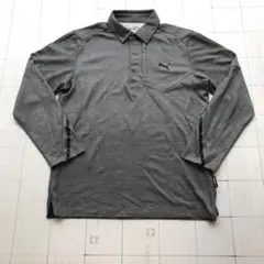 ト2506-⑦-4601 プーマ　PUMA ゴルフポロシャツ　長袖　グレー　Ｍ