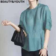 新品【BEAUTY&YOUTH】　シアーボリュームスリーブブラウス　カットソー
