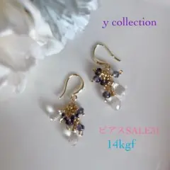 【14kgfピアス SALE31】アイオライト　クリスタル