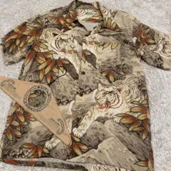 サンサーフ SPエディション 虎柄 シルクアロハシャツ SS37863 L 美品
