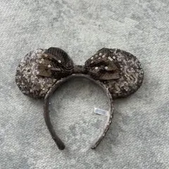 ブラウン スパンコール ミッキーマウス カチューシャ