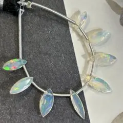 エチオピアンオパール　ファセットマーキス　小　1連8粒 天然石ビーズ