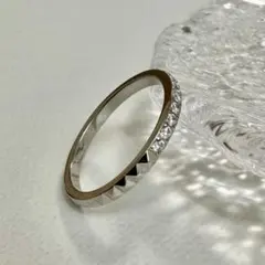 シルバー11号 US6 3way Studs Zirconia Ring