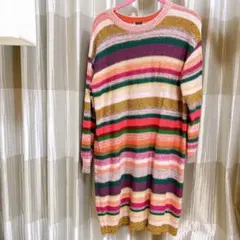 春にも◎PS Paul Smith ペインテッドストライプ ニットワンピース