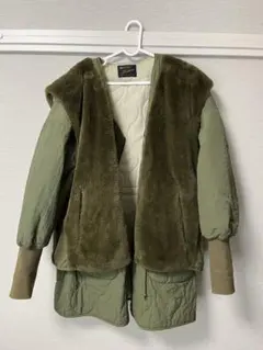 Kastane キルティングジャケット オリーブ カーキ