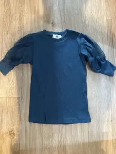 AZULダークブルー シースルーパフスリーブ Tシャツ