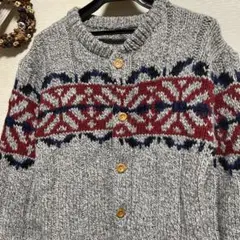 ノルディック柄 ニットカーディガン