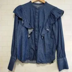 OPAQUE.CLIP フリルデニムシャツ