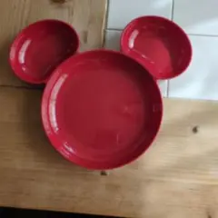 Francfranc ミッキーマウス型皿 レッド