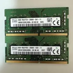 SK hynix ノートPC用メモリ 8GB 2枚セット - メルカリ