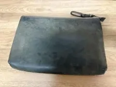 BORSALINO 本革カーキ レザークラッチバッグ