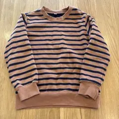 茶色と紺のストライプ トレーナー　120