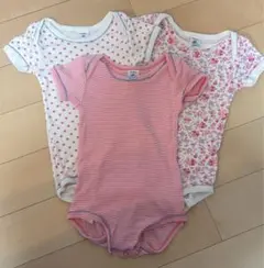 プチバトー 肌着　半袖 ボディー　3点セット　女の子