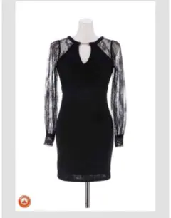 キャバドレス　DAZZY 黒 レース 長袖 ドレス S タイトドレス