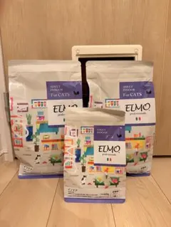 최종 가격 인하!성인 고양이를 위한 엘모 캣 푸드, 2kg x 2봉지, 400g x 1봉지