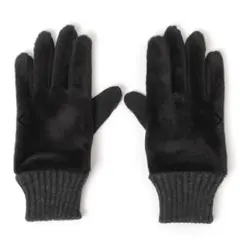 新品 グローバルワーク ショートファースマホグローブ Mブラック レディース