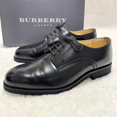 箱付き バーバリー 外羽根プレーントゥ ノバチェック ビジネスシューズ