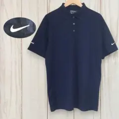 【ナイキゴルフ 半袖ポロシャツ】袖ロゴ HoneyWell L ネイビー 古着