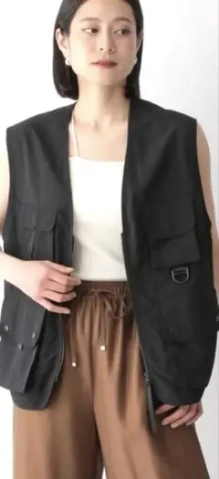 LOWRYSFARM ローリーズファーム フィッシャーポケットベスト ブラック