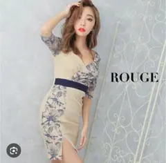 【JEWELS】キャバドレス S アイボリー×ネイビー レーススリーブ5分袖