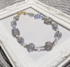 ブルー系 アンティーク調 ストラップ キーホルダー