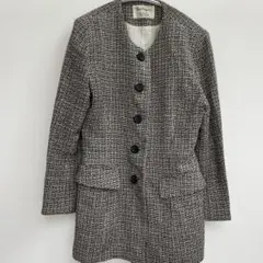 Part Hogue ツイードジャケット ノーカラー モノトーン