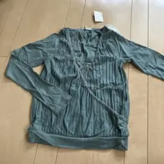 水色カ　ラッププリーツ 長袖Mサイズ