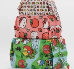 BAGGU風ハローキティ 収納ポーチ トラベルポーチ 3個セット ハローキティ