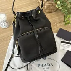 PRADAプラダ　デュエットバケットバッグ1BH038ロゴジャガード　ショルダー