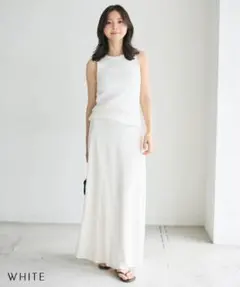 basement online ポンチロングスカート　ホワイトのサムネイル