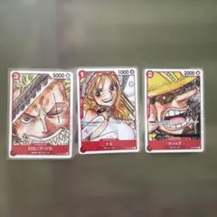 ワンピースカードゲーム ロロノア・ゾロ ナミ ウソップ 3枚セット
