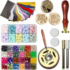 シーリングスタンプ シーリングワックス34色 初期セット 器 手紙