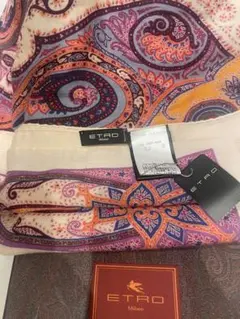 【新品未使用】ETRO ペイズリー柄 シルク混合スカーフ　イタリア製