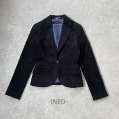 INED/テーラードジャケット/7/黒/日本製/綺麗め/オフィス/スエード風のサムネイル