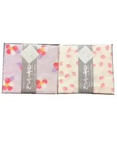 白雪ふきん 2枚セット 高級蚊帳生地使用 堅牢友禅染 椿 秋桜 コスモス