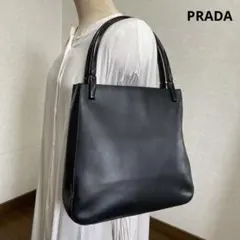 ◇ PRADA プラダ レザートートバッグ ブラック プラハンドル ◇