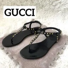 GUCCI グッチ スタッズ レザー トングサンダル 黒 36のサムネイル