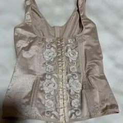美品 リリーブラウン コットンレーストップス ベージュ F バックゴム 