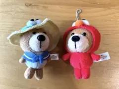 USJ ユニバ くま エルモ着ぐるみ ぬいぐるみ　ストラップ　麦わら　帽子