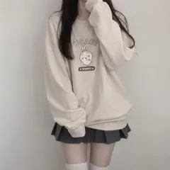 USAGI DONUT プリント スウェット ベージュ