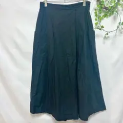 サイズ2 コットンスカート見えワイドパンツ ブラック 黒 Mサイズ相当