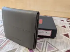 【良品】タケオキクチ　小銭入れ　グレー　本革　レザー