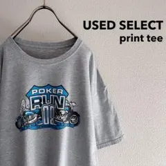古着 “POKER RUN” Advertising T-shirt / グレイ