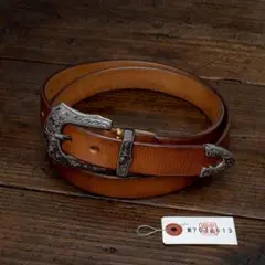 3ピースバックルセット 一枚革 メンズ 本革 ベルト レザー ナチュラルタン